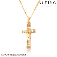 32424 Xuping fashion Pendentif croix en plaqué or 18 carats